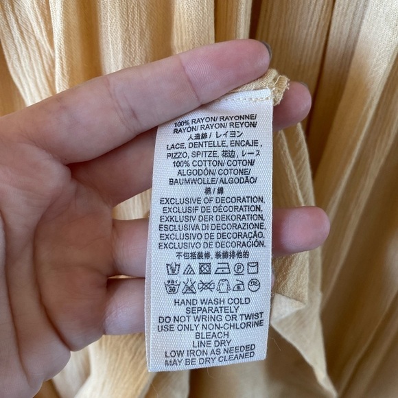 Free People Boho Embroidered Maxi Dress Gauze Flowy Beige Tan Cream Neutral - Picture 10 of 10